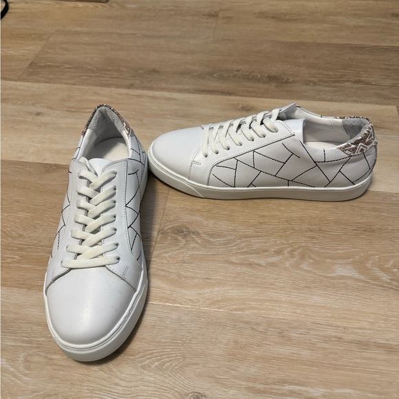 MAISON SI white sneakers black and multi color pattern - Picture 2 of 3